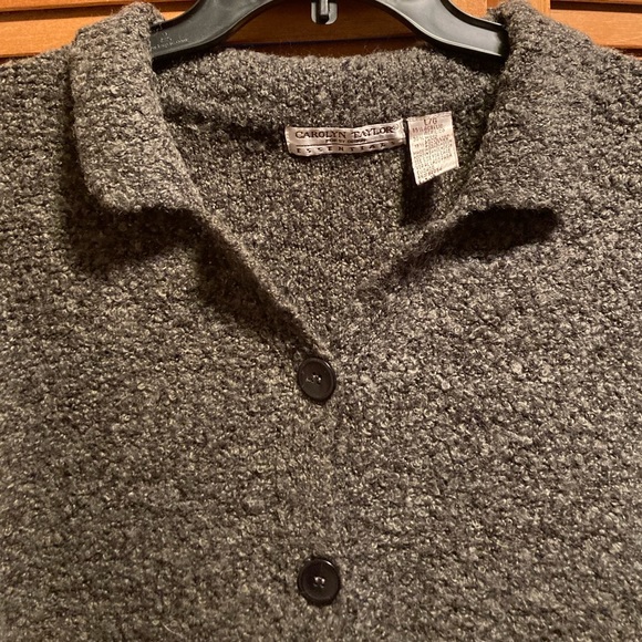 Carolyn Taylor Essentials Grey Poodle Knit Cardigan - Picture 4 of 12